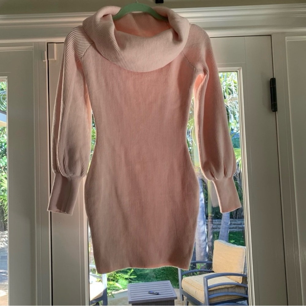 Saints + Secrets Pink Turtleneck Sweater Dress 6 XS